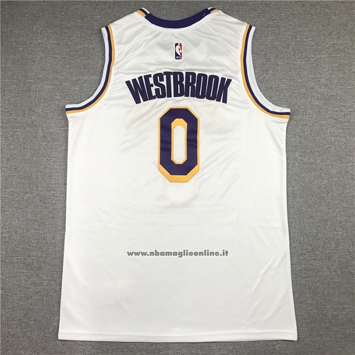 Maglia Los Angeles Lakers Russell Westbrook #0 Association 2021 Bianco